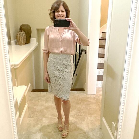 DOLCE & GABBANA Lace Skirt Ice Light Blue XS - Picture 2 of 9